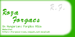 roza forgacs business card